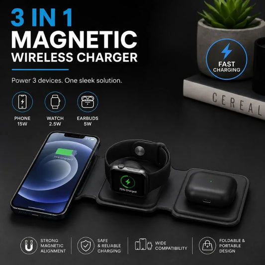 3-in-1 Magnetic Wireless Charger