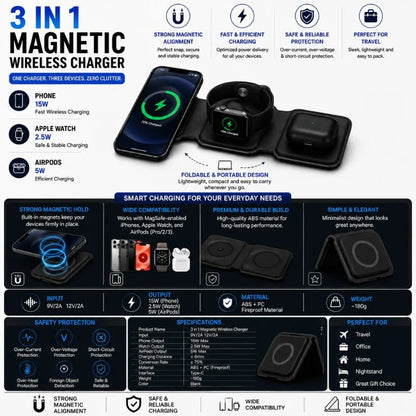 3-in-1 Magnetic Wireless Charger