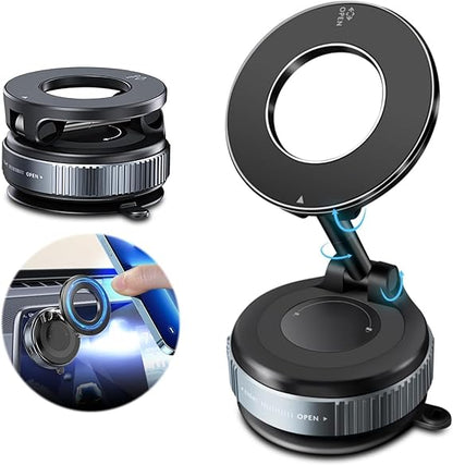 Magnetic + Vacuum Suction Phone Mount