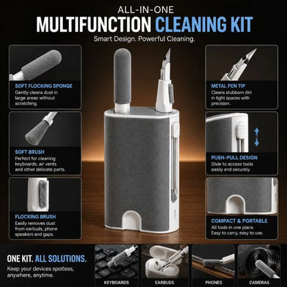7-in-1 Multifunctional Cleaning Kit for Earbuds, Keyboard, Laptop & Mobile Devices