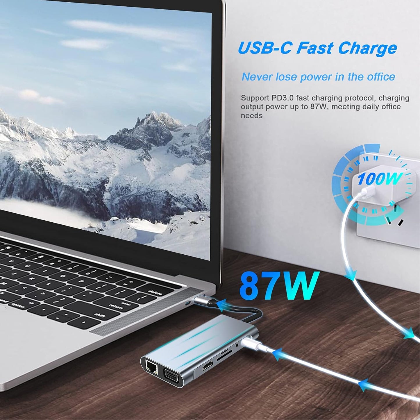 USB Type C to 11 In 1 HUB