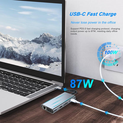 USB Type C to 11 In 1 HUB
