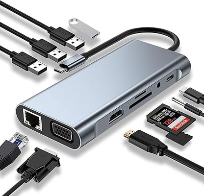 USB Type C to 11 In 1 HUB