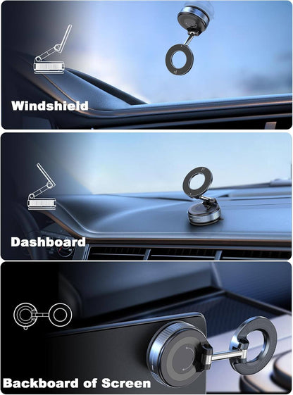 Magnetic + Vacuum Suction Phone Mount