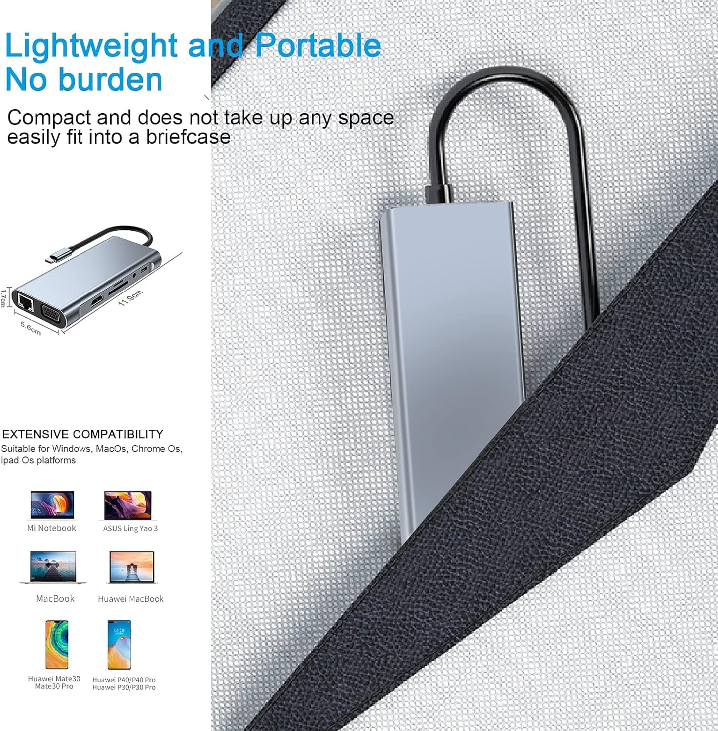 USB Type C to 11 In 1 HUB
