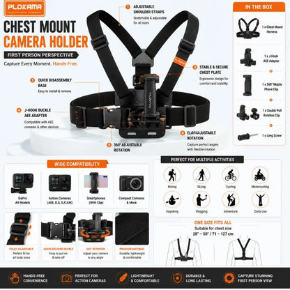 Plokama Chest Mount Camera Harness Holder