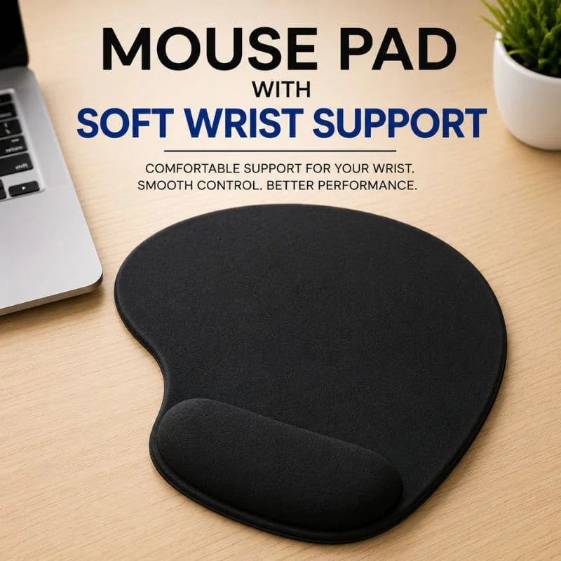 Ergonomic Mouse Pad with Soft Wrist Support – Non-Slip Comfortable Mouse Pad for Office, Gaming & Laptop Use