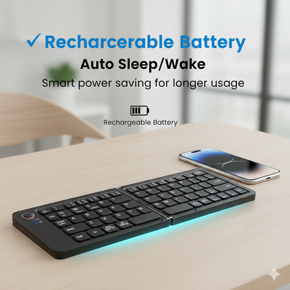 11-inch Foldable & Rechargeable Bluetooth Keyboard