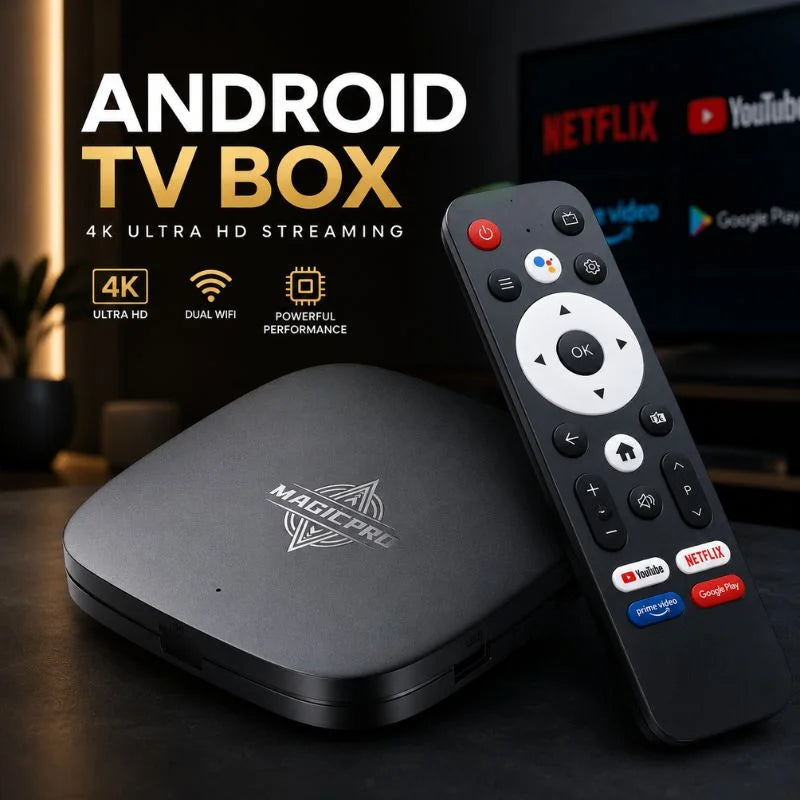 MagicPro MG50 4K Ultra HD Android TV Box with Smart Remote and HDMI Connectivity