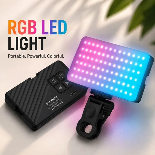 PLOKAMA U160 PRO RGB LED Video Light – Portable Rechargeable Camera & Mobile Fill Light