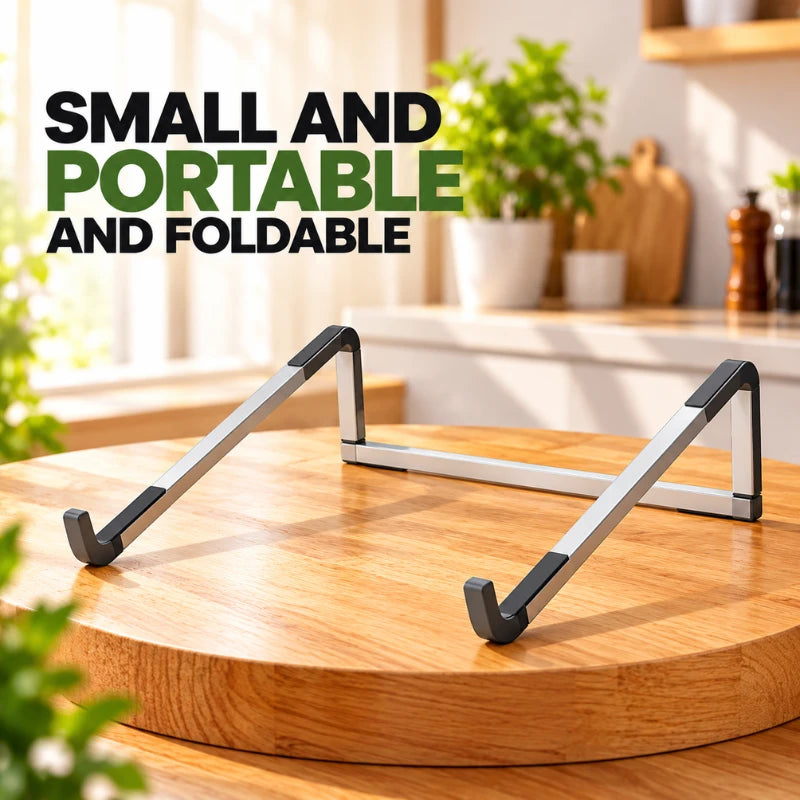 Portable Foldable Laptop Stand Adjustable Desktop Riser with Anti Slip Support – Compact Ergonomic Notebook Holder for Laptop Tablet Office Home & Travel