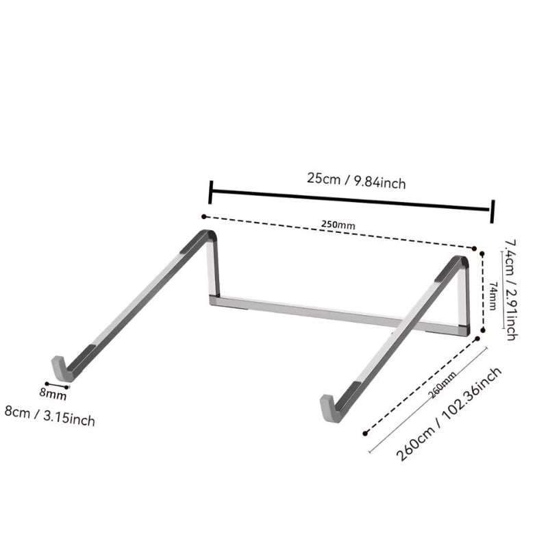 Portable Foldable Laptop Stand Adjustable Desktop Riser with Anti Slip Support – Compact Ergonomic Notebook Holder for Laptop Tablet Office Home & Travel