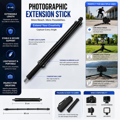 Professional Photographic Extension Stick – Adjustable Camera Support Pole