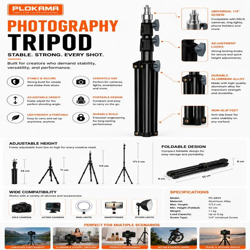 Plokama Professional Photography Tripod Stand