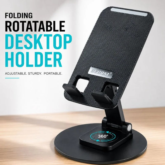 REGRSI RE-Z042 Foldable Rotatable Desktop Phone & Tablet Stand | 360° Adjustable Mobile Holder