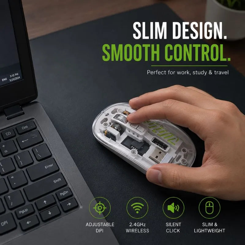 Transparent Dual Mode Wireless Mouse