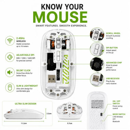 Transparent Dual Mode Wireless Mouse