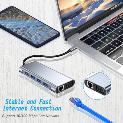 USB Type-C 11-in-1 Hub with Adjustable Laptop Stand