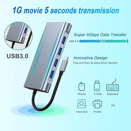 USB Type C to 11 In 1 HUB
